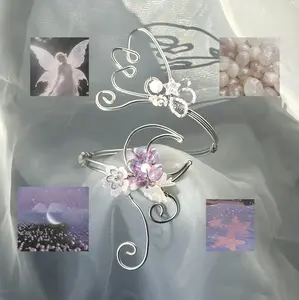 Handmade Moonlight Wings Arm Cuff Fairy Floral Jewelry Aesthetic Fairycore Arm Jewelry