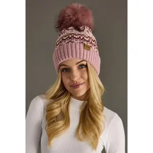 Pink Peppermint Pom Hat
