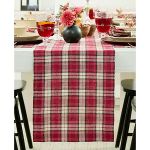 Burgundy Plaid Table Runner