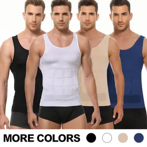 Men Compression Shirts,Tummy Control Gynecomastia Shapewear Seamless Moobs Undershirt Body Shaper Vest,Sleeveless Crew Neck