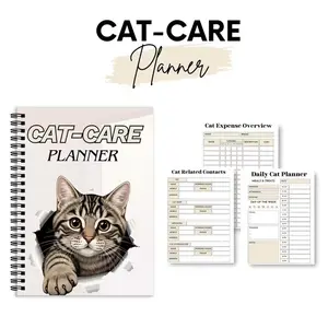 Cat Care Log and Health Tracker Notebook, Ideal for Kitten Charts, Vaccination Records, Feeding Schedule, Daily Tracking Diary for Cat Owners