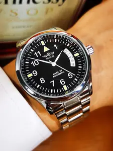 1pc Classic Business Automatic Mechanical Watch for Men Calendar Design Silver Stainless Steel Strap Fashion Casual Mens Watches Top Brand Luxury Minimalist Wristwatches High End Watch Classic Analog Watch