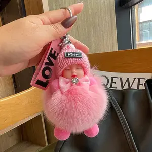 1 Pcs, Sleepy Plush Doll Keychain - Cute Pendant for Backpacks & Bags| Soft Stuffed Charm| Girls & Teens Love It