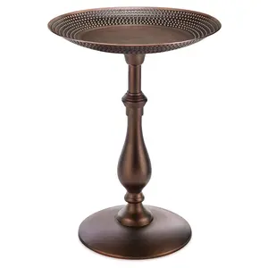 Good Directions 18" Classic Bird Bath Pedestal with Beaded Copper Basin - Bronze Finish