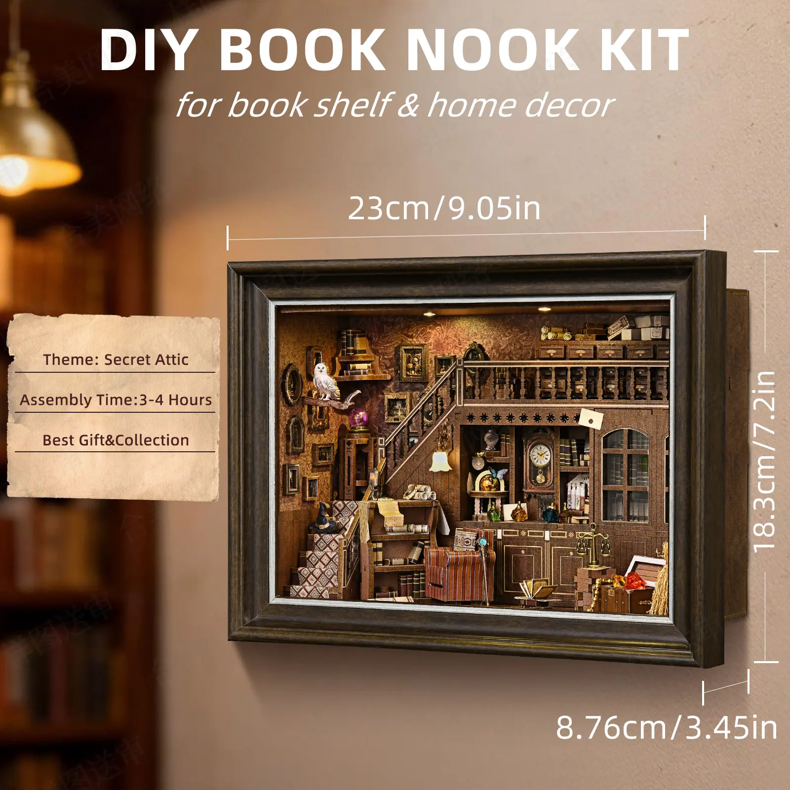 ETKVR ZR08 Attic Secret Room Book Nook Kit - 3D Wooden Puzzle with