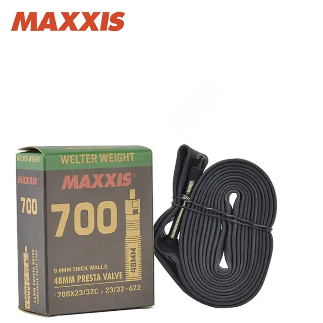 MAXXIS Welter Weight Butyl Inner Tube for Road Bike - 1 Inner Tube with Presta Valve for 700c Tires, Ideal for Everyday Commuting, Gravel, 700*33/50C Fv 48Mm 0.8Mm, 700X23/32C, Puncture Resistant, Removable Core, Fits 700X23/32C Or 700X33/50C Tires