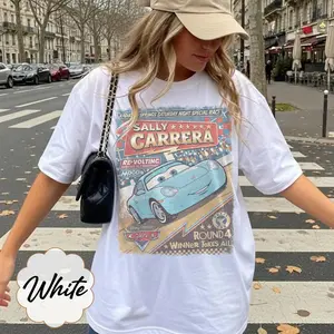 Comfort Colors Cars Movie T-Shirt Retro Mcqueen and Mater Vintage Oversized Tee – Y2K Unisex Acid Wash Two Side Graphic TankTop, Top Trendy Streetwear Gym Shirt For Movie Game Fans
