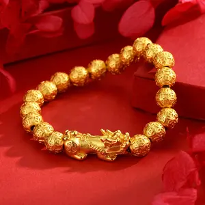 DIYAO Unisex Obsidian Pixiu Bracelet - Copper Accent, Money-Attraction Lucky Wealth Fashion Costume Jewelry Accessory