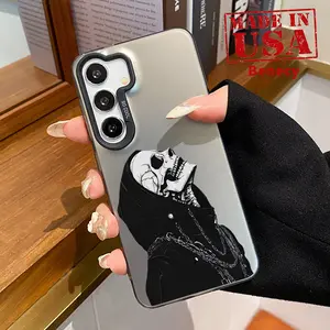 Case for Samsung Galaxy S23 Ultra S24 Plus S25 S22+ Corrupted Skeleton Patterned Shockproof Silicone PC Back Protective Smartphone Cover Cellphone Protective