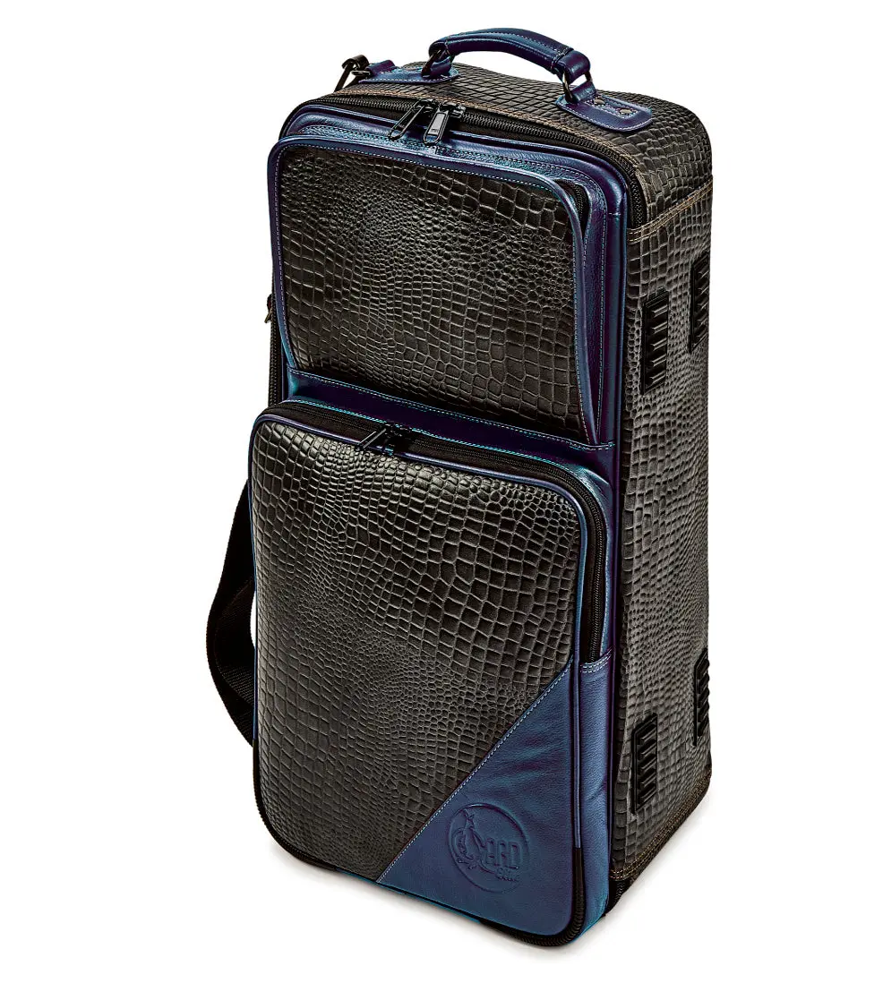Gard Bags - Elite Compact Triple Trumpet Gig Bag, Grey/Navy Crocodile Print Leather (5-ECLG-NB-Croc)