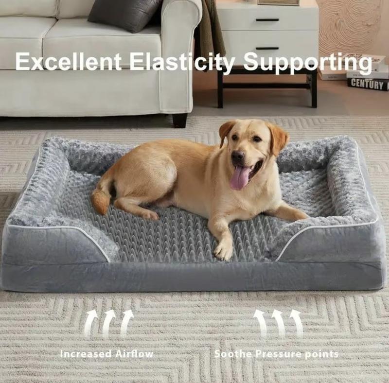 Large Dog Beds Washable Orthopedic self warming bed Sofa Bed with Waterproof Lining Non Slip Bottom for Pet Sleeping Comfortable and Durable XL/42x30x6.5inch