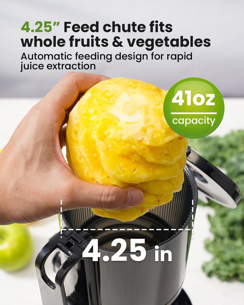 GDOR Cold Press Juicer with 5.3" Wide Feed Chute 150NM Powerful Motor Slow Masticating Extractor High Juice Yield Easy to Clean Fits Whole Fruits & Vegetables Black GDOR Cold Press Juicer with 5.3" Wide Feed Chute 150NM Powerful Motor Slow Masticating Extractor High Juice Yield Easy to Clean Fits Whole Fruits & Vegetables Black