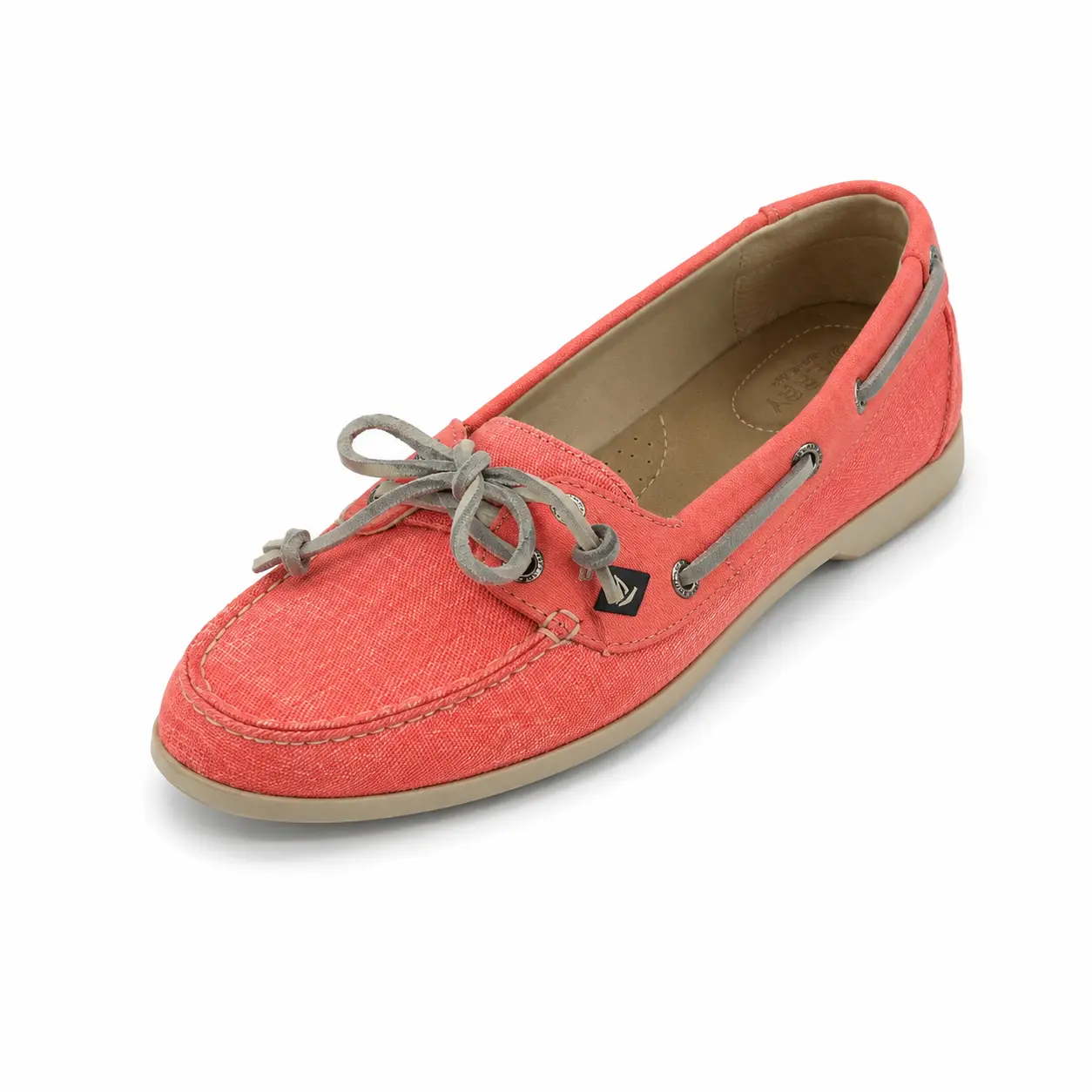 Sperry Coral Canvas Boat Shoes Slip On Loafers Womens Size 11