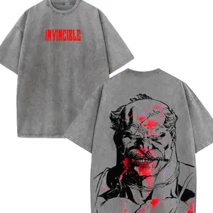 Vintage Anime Oversized T-Shirt – Conquest Invincible Double Print Heavyweight Tee 0V4 BHT DE9