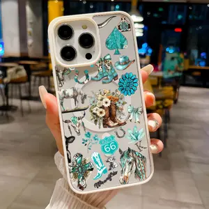 MagSafe Case for iPhone 17 Pro Max 16 Plus 15 14 13 12 11 Air E Cowboy Cactus Caper Pattern Acrylic Back TPU Edges Shockproof Ultra Thin Mobile Phone Cover Gift for Boy  #YGMKLPT5