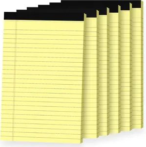 6pcs Small Note Pads, Yellow Notepads 5x8 College Ruled Notebook, Writing Pads 5 x 8, Legal Pads, Memo Pad Paper Perforate Narrow Ruled Notebooks for Work, School, Office,30 Sheets/Pack