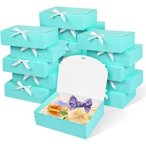 12Pack Blue  Boxes with , 12x9.8x3.1 Inch Groomsmen Proposal Box, Luxury Blue  Box with Ribbon for Wedding, Birthday, Party, Christmas, Bridesmaid, Graduation