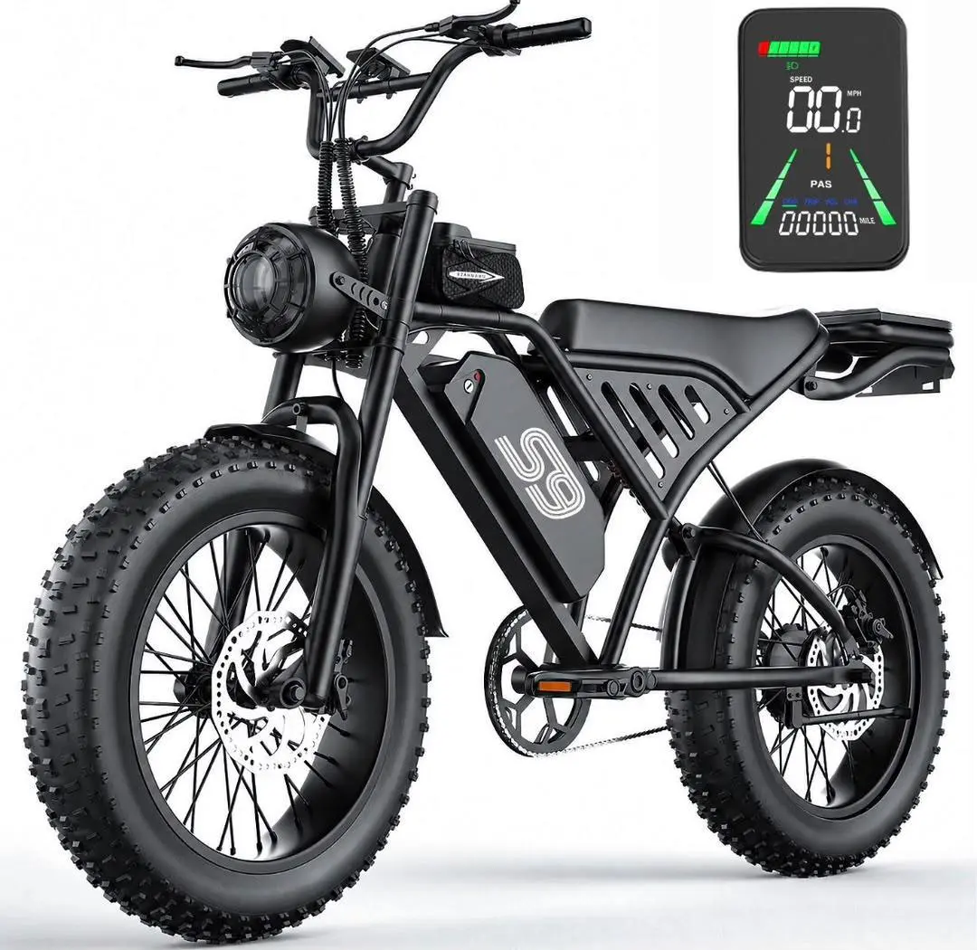 3000W Peak Power Electric Bike for Adults, 35MPH, 75-Mile Range, 48V 20Ah E-Bike