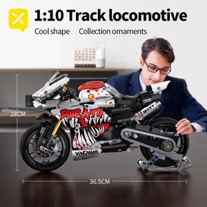 1:10 Big Boy Toys Mini Motorcycle Building Set, Venom Ducati Static Model, Collectible Racing Motorcycle Building Blocks for Kids Adults Home Decor
