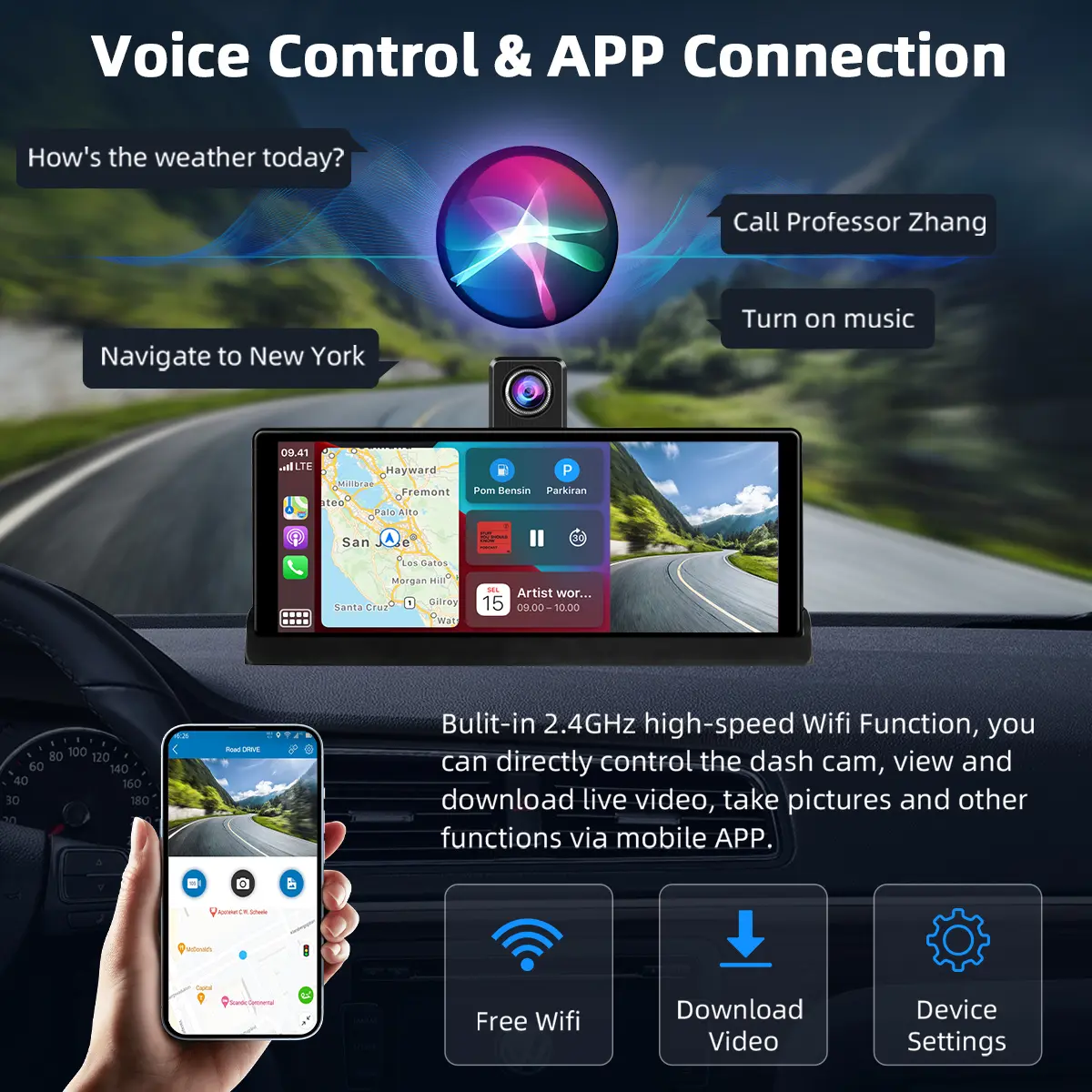 Vtopek Carplay Display with 4K Dashcam 10.26 Inch Wireless Carplay Vtopek Carplay Display with 4K Dashcam 10.26 Inch Wireless Carplay