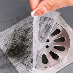 50pcs/30pcs/10pcs/5pcs Disposable Bathroom Sink Hair Catcher, Self-Adhesive Drain Cover, Reusable Shower And Bathtub Hair Catcher, Easy To Install Drain Filter Stickers For Kitchen Sink, Laundry Room, Effectively Block Hair And Prevent Insects, Bathroom C