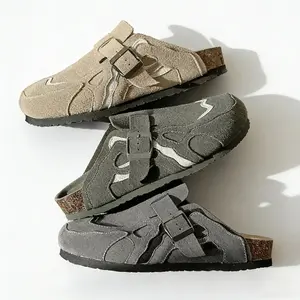 Men's Sports Platform Clogs, New Spring-Summer 1-Pedal Half Slippers, Retro Soft Sole, Breathable Comfort Casual Bag Head Single Footwear