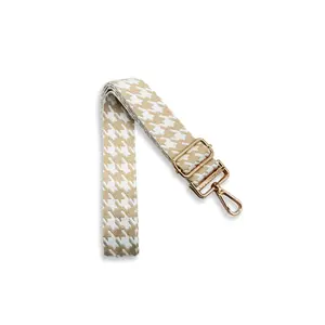 Neutral Houndstooth Adjustable Bag Strap