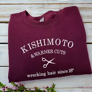 Kishimoto And Warner Embroidered Sweatshirt, Sweatshirt For Book Fan, Ignite Love Crewneck, Not Insane Shirt, Shatter Me Sweatshirt, Bookish Gift
