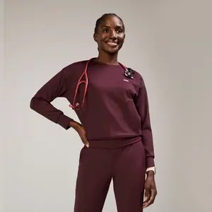 women's Burgundy Cornelia FORMx Crewneck - Scrub Top