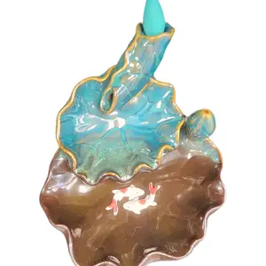 Koi Pond Ceramic Back Flow Incense Burner