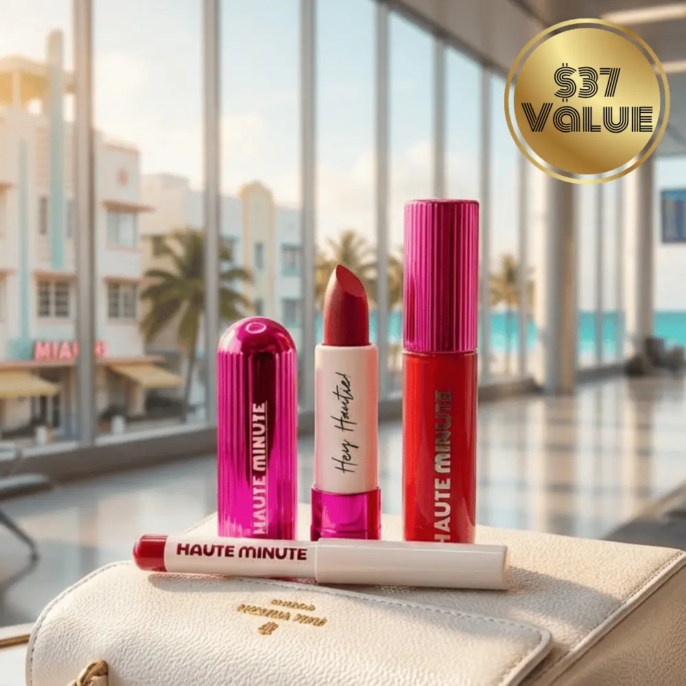 Smooch & Save Bundle | Satin Lipstick + Lip Liner + Hydrating Lip Gloss – Travel Size Makeup