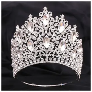 Elegant Rhinestone Wedding Tiara Crown with Comb - Colorful Alloy Hair Accessory for Brides & Bridesmaids, Princess-Inspired Design