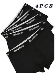 Men's Classic Comfortable Breathable Briefs, 4 Pack Fitted Underwear for All Seasons, Casual Plain Design, Daily Essential