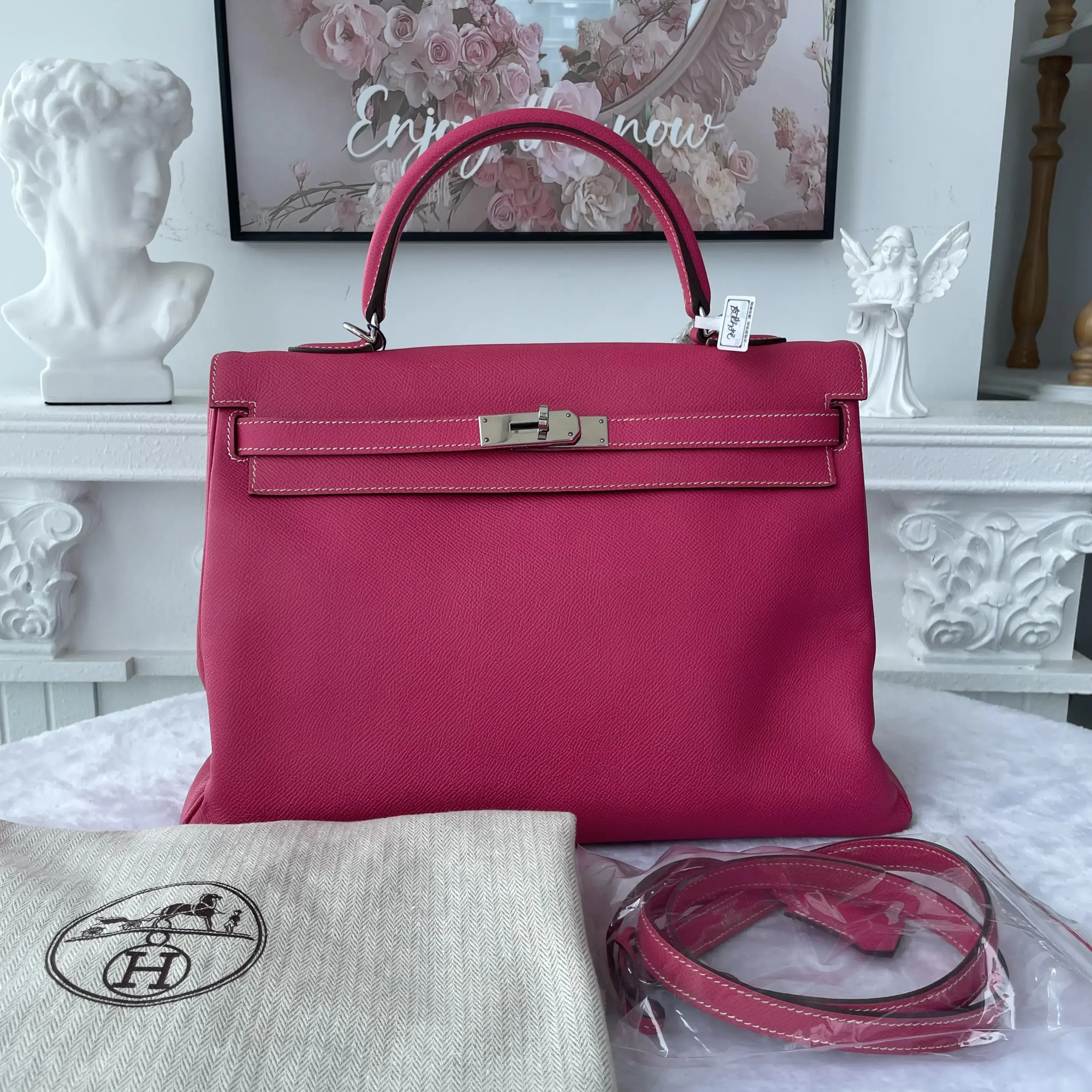 Pre-owned HERMÈS Epsom Shoulder Bags BJ1101105052 Kelly 35 Candy Pink