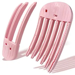 2PCS Pink Shaping Styling Comb, for Fluffy Bangs, No-Trace Root Lifting Clips, High Crown Volume Tool for Men & Women, Easy Tool