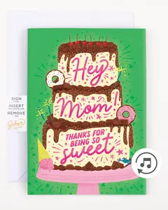 Endless Baby Shark Mother's Day Card with Glitter