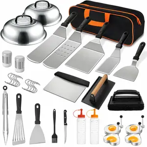 35PCS Griddle Accessories Kit, Flat Top Grill Accessories Set for Outdoor Grills, Grill Spatula Set with Enlarged Spatulas, Basting Cover, Scraper for Outdoor BBQ 4thofJulyGift Utensils tiktokshopspringglowup Summervibes,summerwins