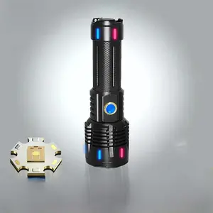 2200LM Zoom High Power Flashlight, Portable Rechargeable Powerful Torch Light, Long Range Handheld Flashlight for Outdoor Activities