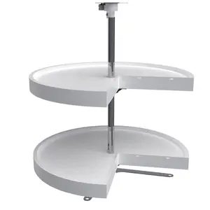 Rev-A-Shelf 24 Inch Lazy Susan Pie-Cut Polymer 2-Shelf, White, 6942-24-11-52