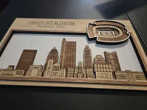 Ohio State Stadium Wood Sign (multiple Layers) 16 inches tall / 22 inches long