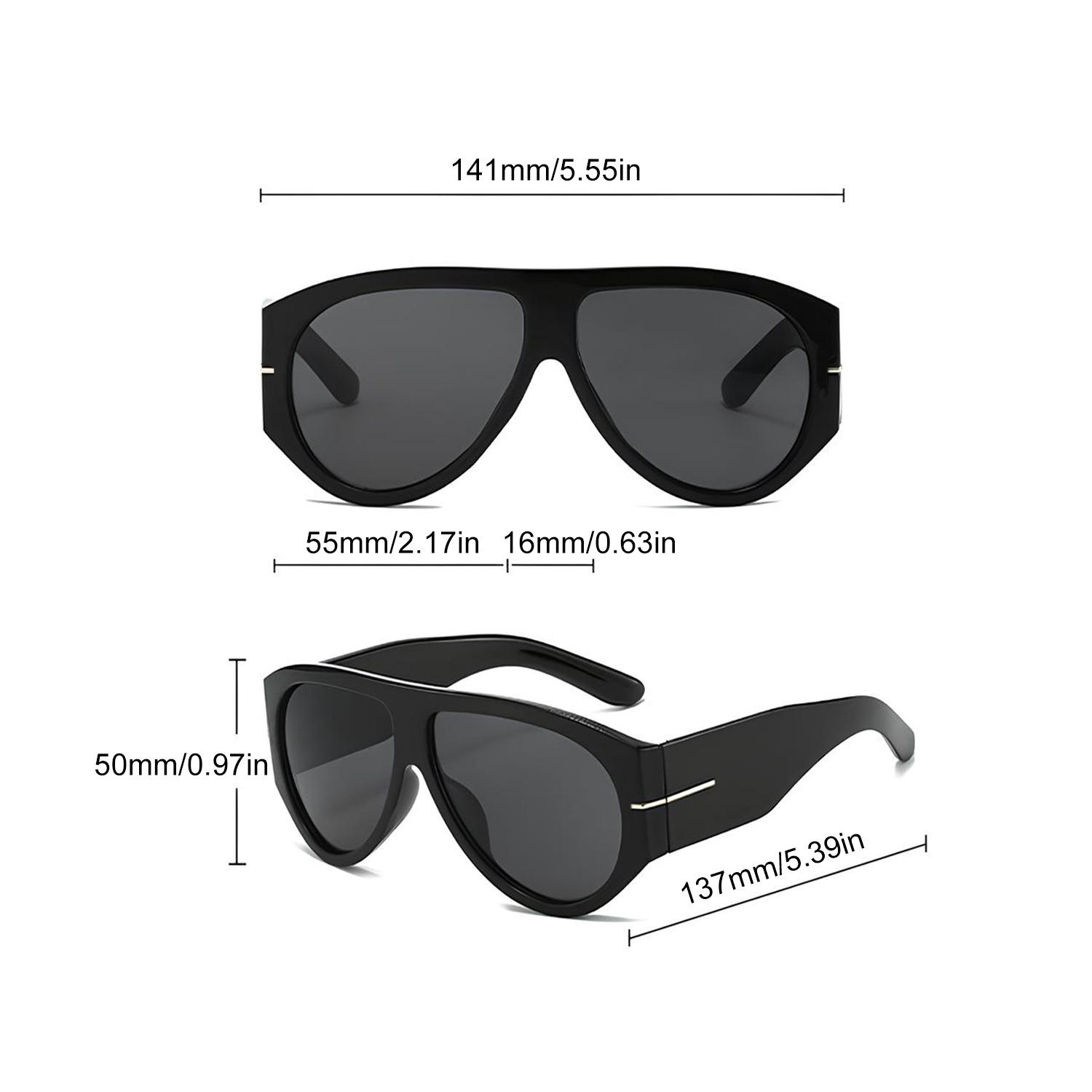 Retro Oversized Aviator Sunglasses, Unisex Large Frame Fashion Eyewear, Punk Windproof Shades, Trendy Beach Travel Accessories, Classic Vintage Sunglasses for Women Men, Daily Party Outdoor Eyewear