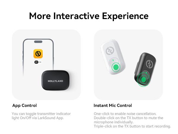 Deals For Your Days！Hollyland Wireless Microphone LARK A1 for iPhone & Android 45kHz/24bit, Magnetic Mini Mic for Podcast, Vlogging