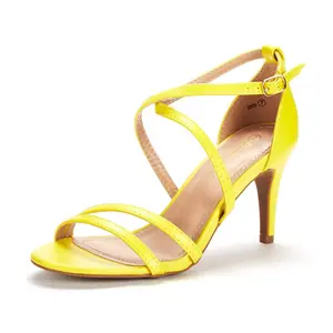 DREAM PAIRS Women's GIGI Fashion Stilettos - Open Toe Buckle Platform Pump Heel Sandals, Leather Upper, Rubber Sole, for Summer Wear