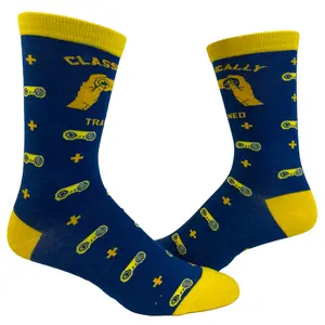 Youth Gaming Socks Funny Nerdy Video Game System Controller Novelty Footwear Funny Graphic Socks Comfortable Fitted Spandex Cotton