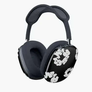 Monochrome Floral Pods AirPod Max Cases | Black White Denim Floral Headphone Covers For AirPod Max Cases