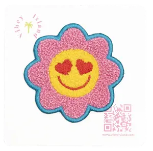 SMILE FLOWER EMBROIDERY PATCH