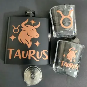 Taurus Zodiac Flask Set – Rose Gold Bull Edition