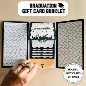 GRADUATION TRIFOLD gift card holder book handmade gift card son gift card book daughter gift college survival kit friend gift handmade cash holder