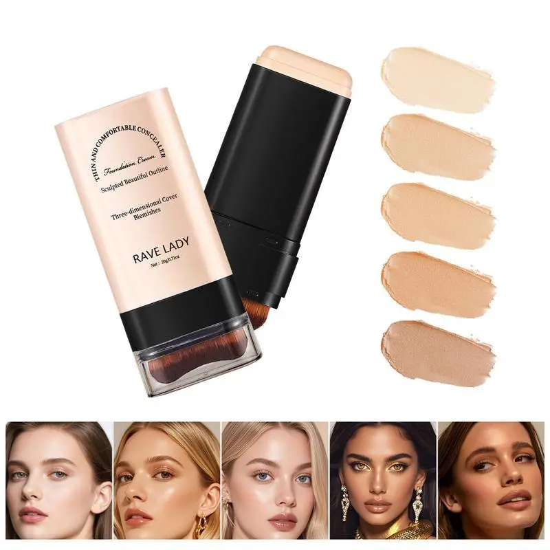 RAVELADY Dual-Tipped Moisturizing Concealer Stick Kit - Creamy Blendable Full-Coverage Makeup Product, Hydrating Foundation, Waterproof Contour, Transfer-Proof, Long-Lasting for Uneven Skin Tone, All Skin Types, Mother's Day Gift, Cosmetic, Moisturize, Ma