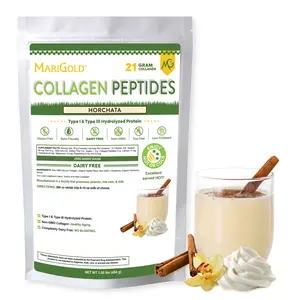MariGold Grass-fed Collagen Peptides Protein - Horchata 1LB - Type I & III Hydrolyzed Bovine Collagen, Non-GMO, Keto-Friendly, Hormone/Dairy Free
